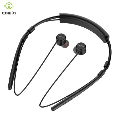 cowin HE6 Wireless Earphones Bluetooth 5.0 Headset Sports Earbuds for Running Built-in Mic with Magnetic Connection for phone