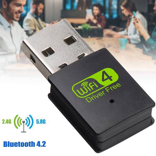 USB WiFi Bluetooth Adapter Dual Band Wireless External Receiver Dongle for PC Laptop DJA99