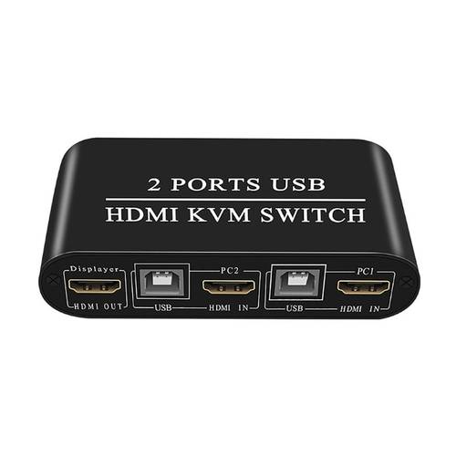 4K High Definition HDMI-compatible KVM Switch 2-Port USB Manual Switcher Box Keyboard Mouse Splitter