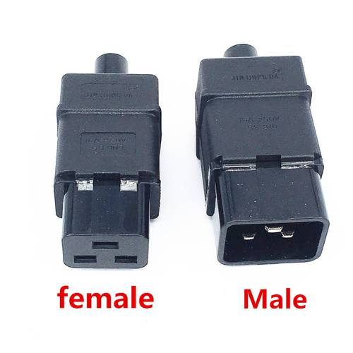 1PCS PDU/UPS socket Standard IEC320 C19 C20 16A 250V AC Electrical Power Cable Cord Connector Removable plug female male Plug