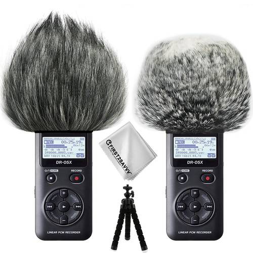 Outdoor Portable Digital Recorders Furry Microphone Mic Windscreen Wind Muff for Tascam DR05X DR05 + mini tripod