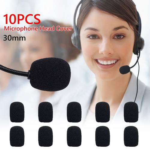 10Pcs Foam Sponge Windscreen Mic Covers 30mm Soft Elastic Sponge Microphone Head Cover for Headset Sleeve Mic
