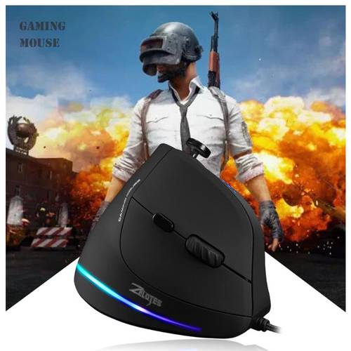 ZELOTES C-18 USB Wired Vertical Gaming Mouse 10000DPI 11 Buttons Programmable LED Optical Remote Mouse For PC Laptop Gamer Mice