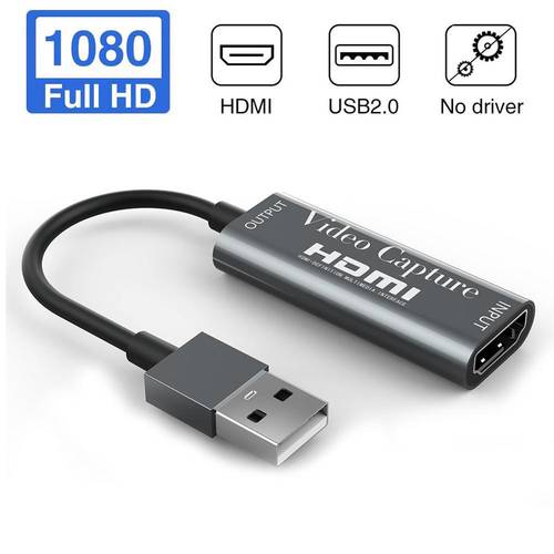 KuWFi Video Capture Card 1080P USB2.0 HDMI Video Grabber Box Live Recorder Game Capture Card for Laptop PS4 Live Streaming