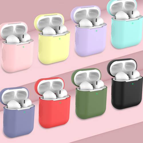 Silicone Earphone Case for Airpods Case Shockproof Bluetooth Wireless Protective Cover skin Accessories for Apple Airpods