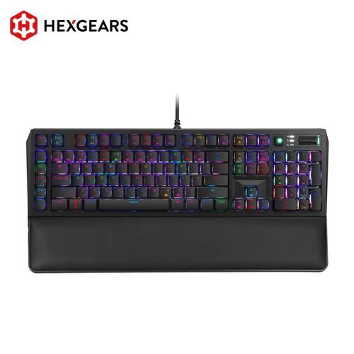 HEXGEARS GK60 Kailh SUN Switch Mechanical Keyboard 104 Key RGB Backlight Leather hand rest gaming Keyboard For PC/Mac/Laptop