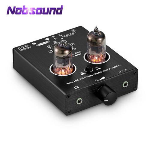 Nobsound Mini Vacuum Tube Phono Stage Preamp for MM MC Home Turntables Stereo Audio Preamp Buffer HiFi Valve Headphone Amplifier