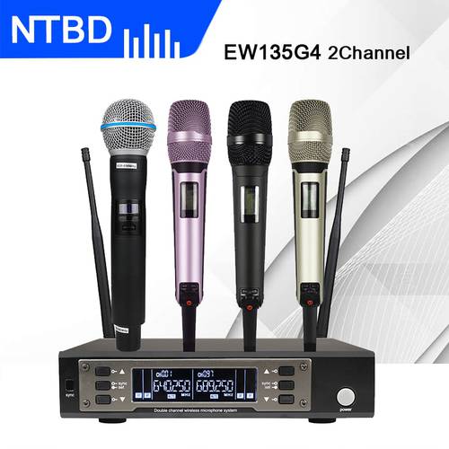 NTBD Stage Performance Show Party Hip Hop EW135G4 9000/KSM9 UHF Professional Dual Wireless Microphne High Quality Metal Handheld