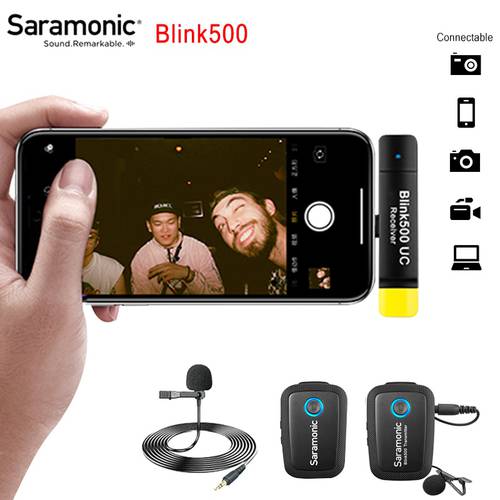Saramonic Blink500 Wireless Microphone System 2.4GHz Dual Channel Lavalier Studio Mic For DSLR Canon Nikon Sony Interview Vlog