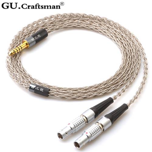 GUCraftsman 6N Single Crystal Silver Headphone Replacement Cables for Focal Utopia