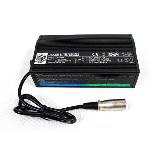 24V 5A lead acid AGM GEL battery Charger with CE UL ROHS KC certification for mobility scooters or power wheelchairs HP8204B