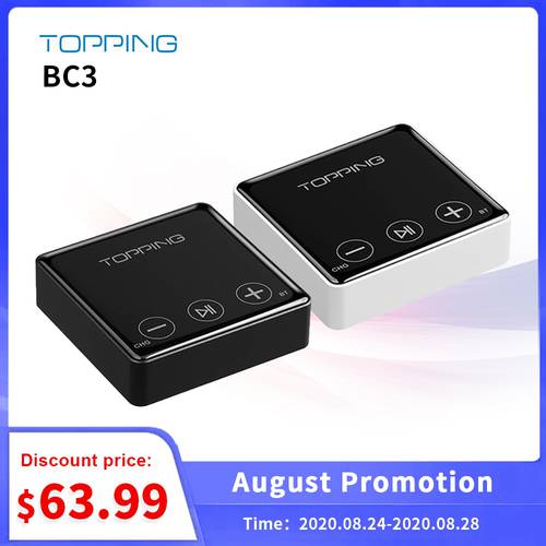 TOPPING BC3 Bluetooth decoder supports Bluetooth 5.0/LDAC24bit/96KHz ES9018Q2C earphone & Line Out interface portable amp