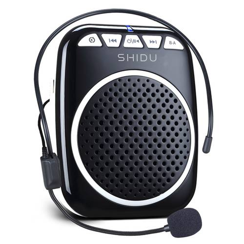 SHIDU Voice Amplifier With Wired Microphone S308 5W Portable Rechargeable Personal Ultralight Mini Audio Speaker For Teachers
