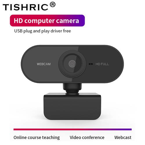 TISHRIC USB Webcam 1080P PC Web Camera With Microphone USB Camera for Computer Webcamera Flexible 2M Pixel Full HD Video Web Cam
