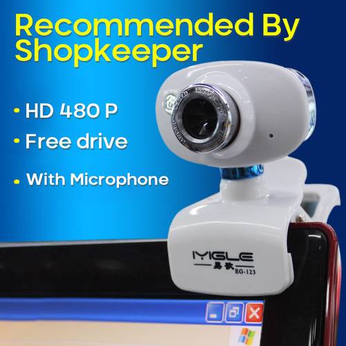 USB 2.0 480P Computer Camera Laptop Computer Clip-on USB Rotatable Night Vision HD Webcam Video Online Class With MIC