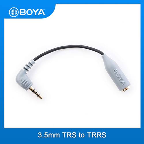 BOYA BY-CIP2 3.5mm to TRRS TRS Microphone Cable Adapter for iPad iPod Touch iPhone &Android Smartphone Mic Accessories