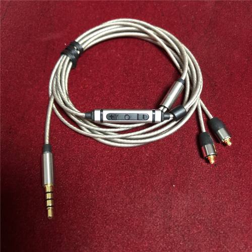 Upgrade OFC Silver Plated MMCX Cable with Microphone and Universal Remote for SE215 SE315 SE425 SE535 SE846 UE900 Recommended