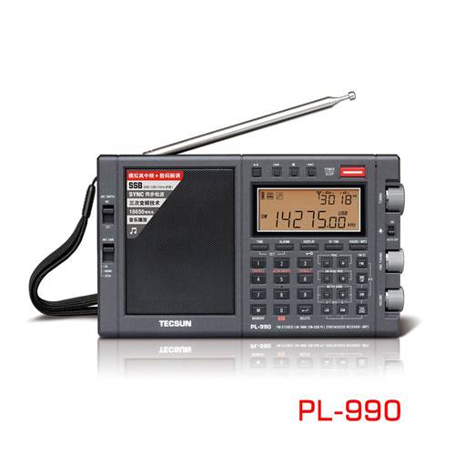Lusya Tecsun PL-990 Portable Stereo Radio High Performance Full Band Digital Tuning FM AM Radio SW SSB with Bluetooth receiver