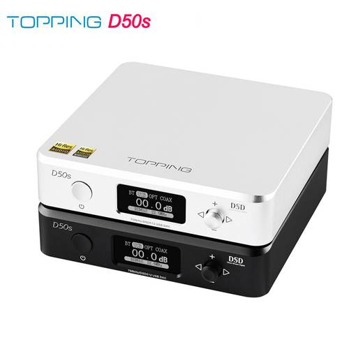 TOPPING D50s ES9038Q2M*2 DAC Bluetooth 5.0 LDAC DSD512 32Bit/768kHz Hi-Res Audio HIFI Decoder Support USB/OPT/COAX/BT input