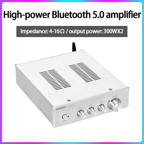KYYSLB TPA3255-A 300WX2 4-16ohm Desktop Home High-power Amplifier Bluetooth 5.0 Decoding Fever Level with Preamp Amplifier
