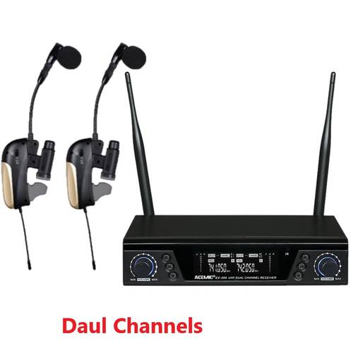 ACEMIC EX-200/ST-4 UHF true diversity dual channel saxophone wireless microphone system for trumpet,horn,on stage performance