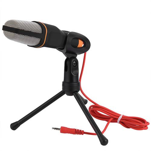SF-666 Handheld Microphone Professional 3.5mm Jack Wired Sound Stereo Mic With Stand Tripod For Desktop PC