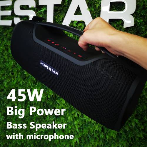 Super Big Power Bluetooth Speaker Really 45W Portable Column Waterproof Big Power Subwoofer Super Bass Music Center For Computer