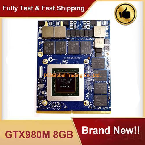 Brand New GTX 980M GTX980M Graphics Video Card SLI N16E-GX-A1 8GB GDDR5 MXM For Dell Alienware MSI HP Clevo Laptop Fully Tested