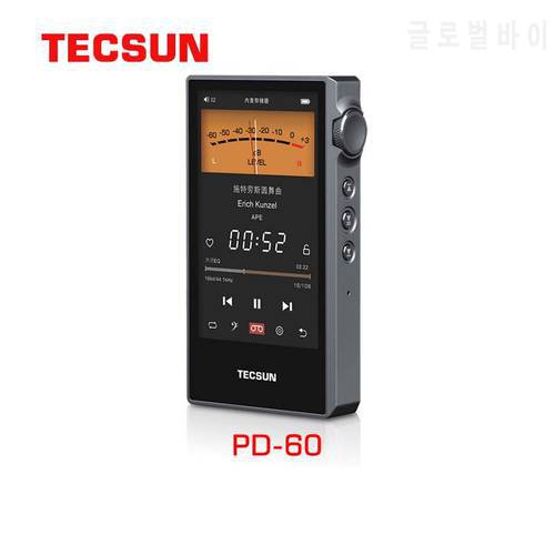 Tecsun PD-60 4 inch IPS touch screen Bluetooth 4.2 Audio Music Player 24bit 192kHz WAV FLAC APE DSD128 dsp equalizer
