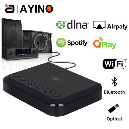 Wireless WIFI Audio Receiver for Airplay Spotify DLNA NAS Multiroom Sound Stream optical Bluetooth 5.0 Music Audio Adapter WR320