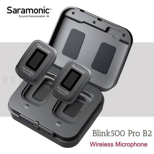 Saramonic Blink500 Pro 2.4GHz Wireless Microphone System Studio Interview Lavalier Mic Blink 500 PRO With Wireless Charging Case