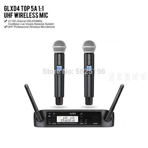 Top quality GLXD4 GLXD24 GLXD wireless microphone system mic for karaoke and speech with Beta58 and SM58 mic