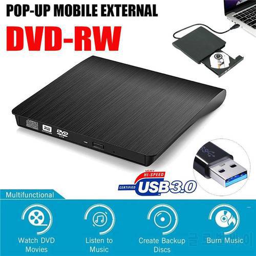 55set Portable Ultra Slim External USB 3.0 DVD RW DVD-RW CD-RW CD Writer Drive Burner Reader Player For Laptop PC