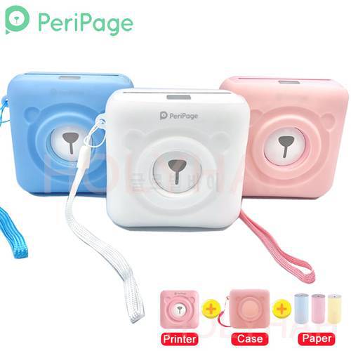 A6 Peripage Portable Bluetooth Thermal Photo Printer Inkless Mini Pocket Foto Printer Windows IOS Android Soft Case Protection