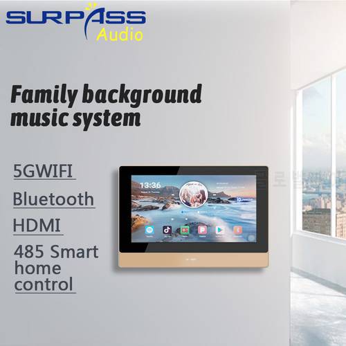 Home Smart Audio Stereo Amplifier Screen 7inch WIFI Bluetooth In wall Amplifier Android 8.1 Keypads FM House Multiroom Amplifier