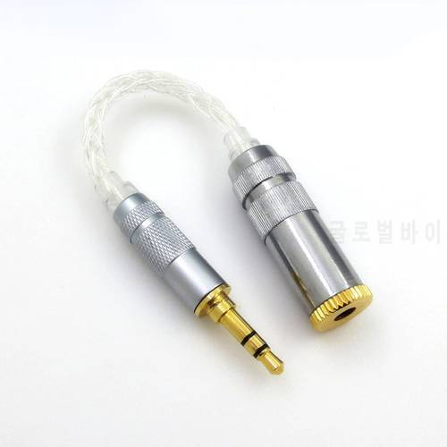 New Audio Earphone 8-core Single Crystal Copper Silver Balanced Plug 2.5 3.5 4.4 Mm HIFI Adapter Wire Use Adapter Converter Plug