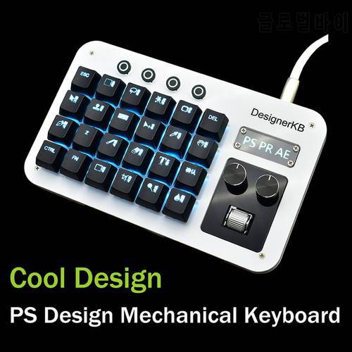 Macro Keyboard DIY Custom Programmable Blue Backlight Mechanical Keyboard Knob PS Designer Keyboard Laptop PC MAC WIN7 8 10