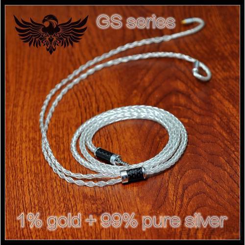 8 core Au-Ag alloy 1% pure gold 99% pure silver T8IE LS200 QDC IE80 SE846 Gold and Silver Alloy Headphone Upgrade Line