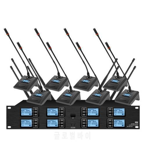 Professional UHF wireless microphone 8-channel conference microphone large and small conference room professional microphone