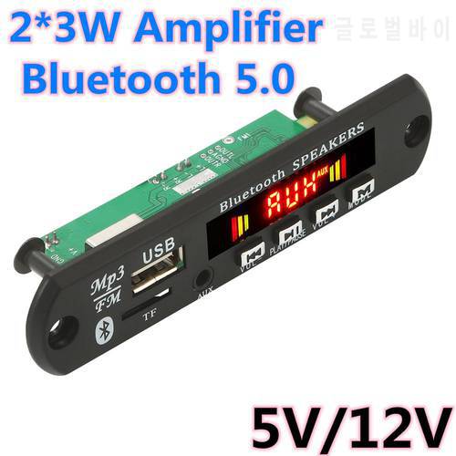 6W Amplifier 5V 12V Car Mp3 Player Bluetooth Mp3 Decoder Board Card Reader Mp3 Bluetooth Module Audio Accessories USB /TF/ FM
