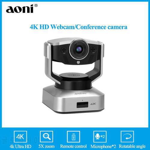 Aoni Webcam 4K HD Camera With Microphon PTZ rotation angle 5X Digital zoom Conference camera of remote control for home office