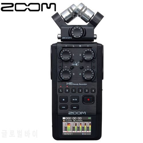 Zoom H6 BLK Portable Handheld Digital Recorder 6-Track For Interview X/Y Mic Audio Interface Operation Multi-Track For Musician