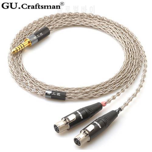 GUCraftsman 6N Single Crystal Silver Headphone Replacement Cables for Audeze LCD-X LCD-XC LCD-2 LCD-3 LCD-4