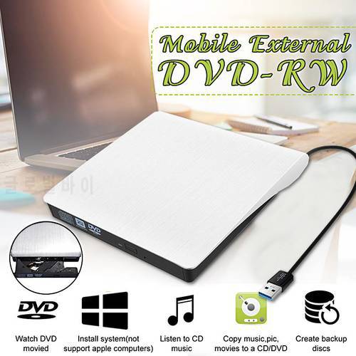 USB 3.0 Slim External DVD RW CD Writer Drive Burner Reader Player Optical Drives For PC Laptop