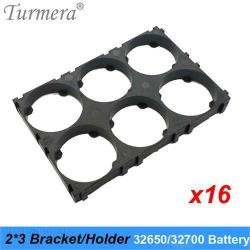 Turmera 32650 32700 2*3 Battery Holder Bracket Cell Safety Anti Vibration Plastic Brackets For 32650 32700 Battery Pack 16pieces