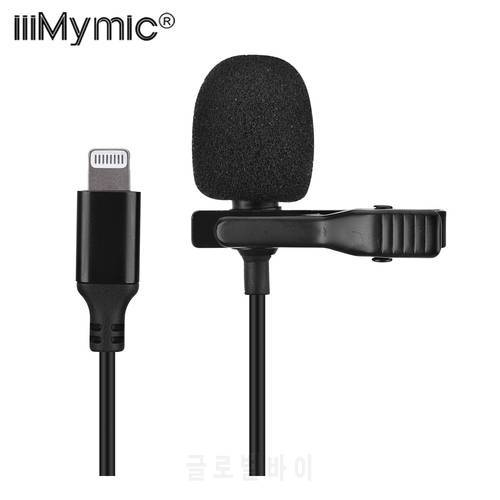 iiiMymic Professional Lavalier Lightning Lapel Microphone 1.5m for iPad iPhone 11 X 8 8plus 7 7plus YouTube Facebook Recording