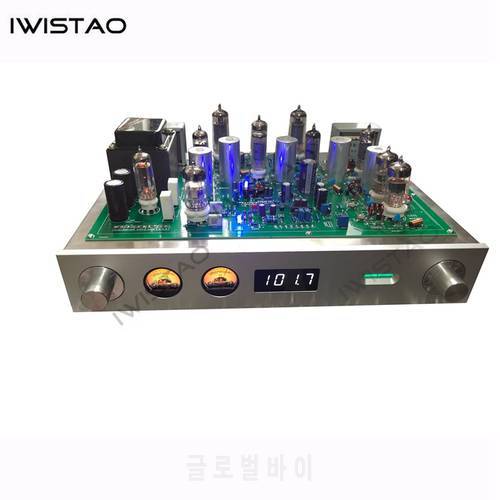 IWISTAO Tube FM Stereo Radio Built-in Power Amplifier 6P1 2X3.5W Whole Aluminum Chassis Gold High Sensitivity HIFI Audio