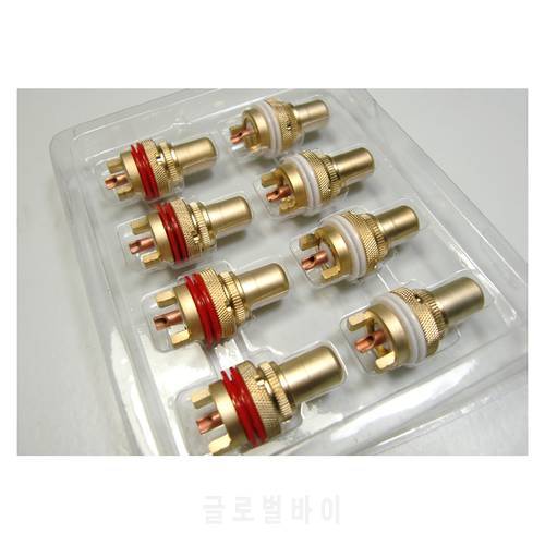 KYYSLB RCA Signal Input Socket High Quality Sand Plating Gold Genuine Amplifier Chassis Shell RCA Delivery White Red
