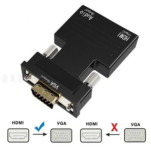 LS HDMI To VGA Converter Adapter with Audio Female To Male Cables 720/1080P for HDTV Monitor TV-box Projector PC Laptop PS4