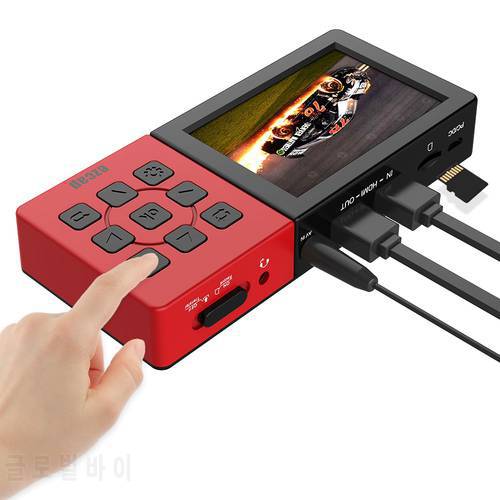1080P60FPS Standalone HDMI Video Capture with 3.5inch Screen Built in Speaker MIC Input Record Video to Micro SD Card No Need PC